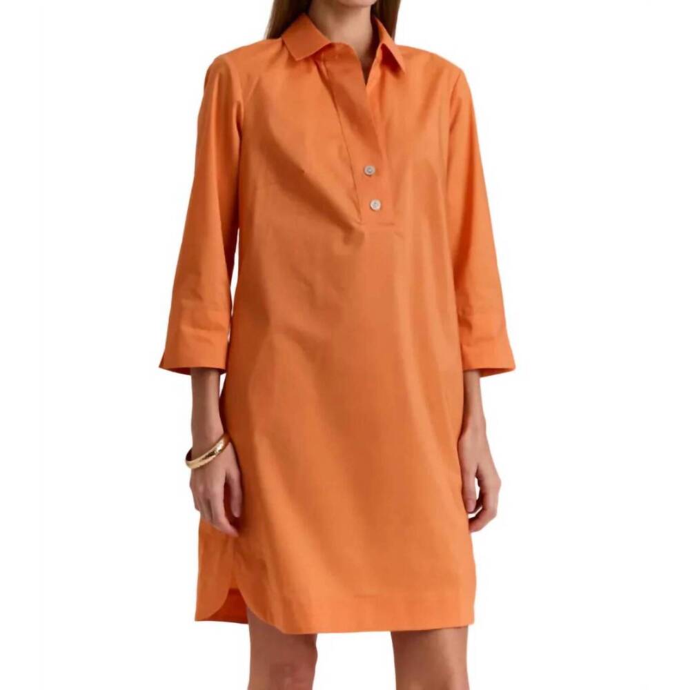 NEW HINSON WU aileen 3/4 sleeve dress in tangerine